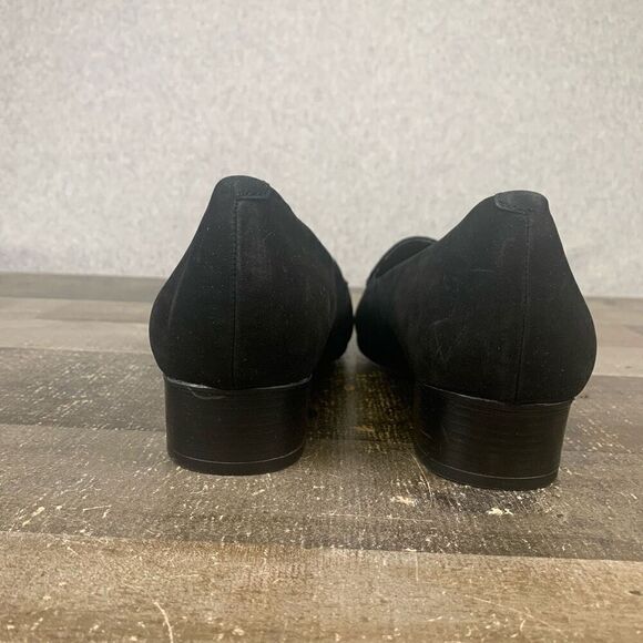 Trotters Women’s Size 12 Monarch Round Toe Loafers Black Suede Block Heel Shoes - Picture 5 of 11